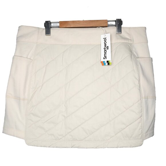 Smartwool Smartloft Skirt Quilted Wool Blend Beige Pockets Comfort Warm Outdoors - Picture 7 of 11